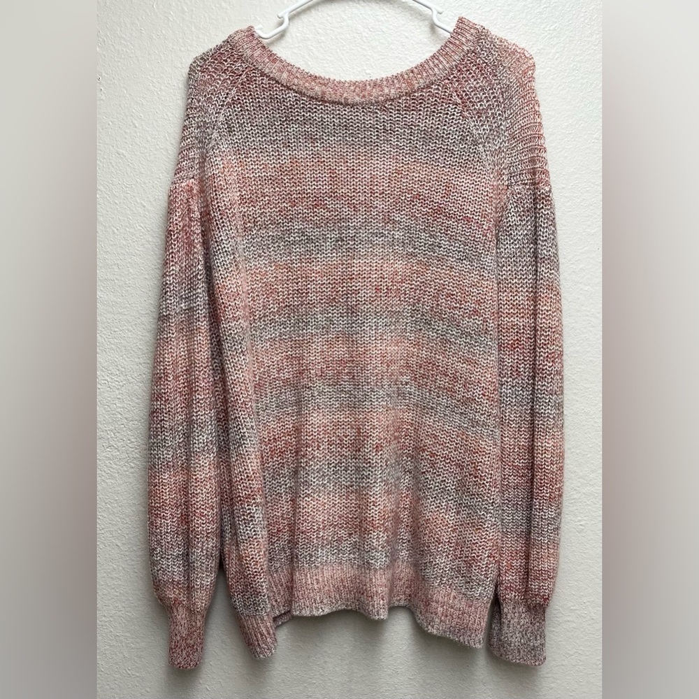 WOMEN'S CREWNECK‎ PULLOVER THICK STRETCHY SWEATER FALL COLORS A.N.A. Size 0X EUC
